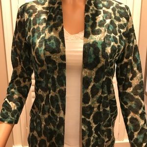August Silk Open Front Camo-colored Cardigan